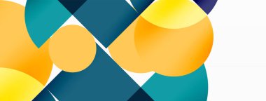 Güzel soyut bir arka plan. Çemberler, üçgen şekiller ve kareler. Duvar kağıdı, pankart, arkaplan veya iniş için en küçük geometrik şablon