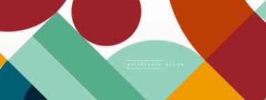 Çember ve kare geometrik arkaplan. Duvar kağıdı, pankart, arkaplan ya da iniş için üçgen ve kareli yuvarlak şekiller