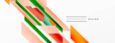 Minimum geometrik soyut arkaplan. Dinamik 3D çizgi kompozisyonu. Duvar kağıdı, afiş, arkaplan veya iniş için moda tekno iş şablonu