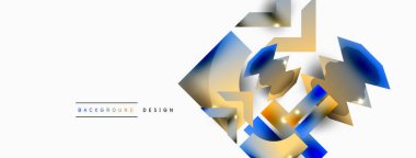 Dinamik bileşim, parlak geometrik şekiller soyut arkaplan. Duvar kağıdı, afiş, arkaplan veya iniş için moda tekno iş şablonu