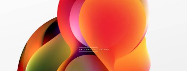 Fluid abstract background, round shapes and circle flowing design for wallpaper, banner, background or landing