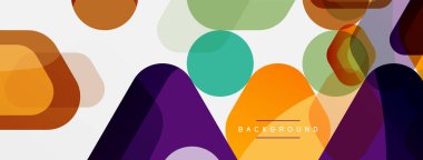 Beyaz üzerine renkli baloncuklar ve yuvarlak geometrik şekiller. Duvar kağıdı, pankart, arkaplan, iniş sayfası için vektör geometrik asgari özet arkaplan