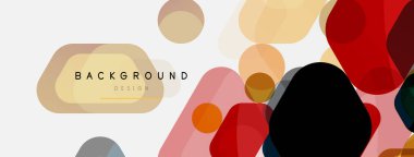 Beyaz üzerine renkli baloncuklar ve yuvarlak geometrik şekiller. Duvar kağıdı, pankart, arkaplan, iniş sayfası için vektör geometrik asgari özet arkaplan