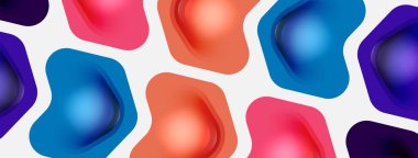 Beyaz arka planda renkli ok şekilleri. Minimum geometrik soyut arkaplan. Duvar kağıdı afişi veya iniş sayfası için vektör illüstrasyonu