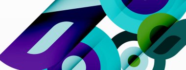 Soyut yuvarlak şekiller arka plan. Minimalist dekorasyon. Çemberleri ve halkaları olan geometrik arkaplan