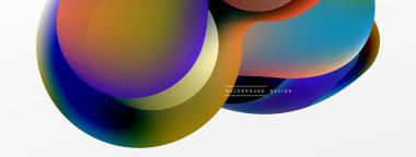 Fluid abstract background. Liquid color gradients composition. Round shapes and circle flowing design for wallpaper, banner, background or landing