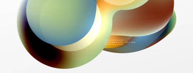 Fluid abstract background. Liquid color gradients composition. Round shapes and circle flowing design for wallpaper, banner, background or landing
