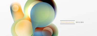 Fluid abstract background. Liquid color gradients composition. Round shapes and circle flowing design for wallpaper, banner, background or landing