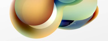 Fluid abstract background, round shapes and circle flowing design for wallpaper, banner, background or landing