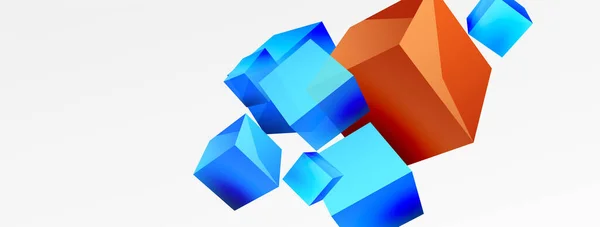 Kostki Wektor Abstrakcyjne Tło Skład Kwadratowych Podstawowych Elementów Geometrycznych Modny — Wektor stockowy