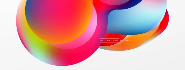 Fluid Abstract Background Liquid Color Gradients Composition Shapes Circle Flowing — Stock vektor