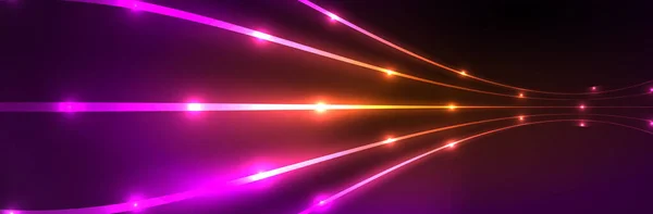 霓虹灯发光流体波线 神奇的能量空间光的概念 传单的矢量图解 — 图库矢量图片