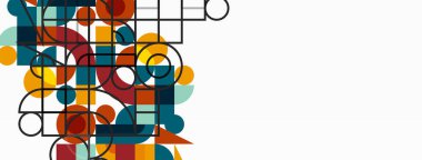 Minimum geometrik soyut arkaplan. Çember kare ve üçgen tasarım. Duvar kağıdı, afiş, arkaplan veya iniş için moda tekno iş şablonu