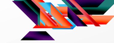 Minimum geometrik soyut arkaplan. Dinamik 3D çizgi kompozisyonu. Duvar kağıdı, afiş, arkaplan veya iniş için moda tekno iş şablonu