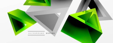 3d üçgen soyut arkaplan. Temel şekil teknolojisi ya da iş konsepti bileşimi. Duvar kağıdı, afiş, arkaplan veya iniş için moda tekno iş şablonu