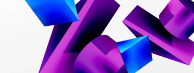 Vektör 3d soyut arkaplan. Şekiller 3 boyutlu üçgen ve silindir. Duvar kağıdı, afiş, arkaplan veya iniş için moda tekno iş şablonu