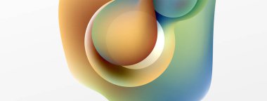 Fluid abstract background. Liquid color gradients composition. Round shapes and circle flowing design for wallpaper, banner, background or landing