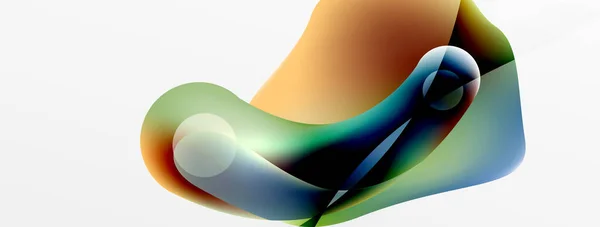 Fluid Abstract Background Shapes Circle Flowing Design Wallpaper Banner Background — 스톡 벡터