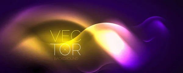 Neon Glowing Waves Magic Energy Space Light Concept Abstract Background — Stockvektor