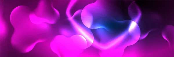 Glowing Neon Lights Abstract Shapes Composition Magic Energy Concept Template — Image vectorielle