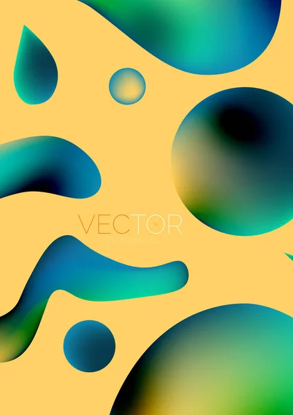 Fluid Water Drop Shape Composition Abstract Background Vector Illustration Banner — Vettoriale Stock