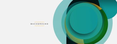 Çember ve yuvarlak şekiller soyut arkaplan. Duvar kağıdı afişi veya iniş sayfası için vektör illüstrasyonu