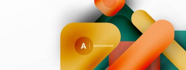 Minimum geometrik soyut arkaplan. Renkli geometrik bloklar. Çizgiler, kareler ve üçgenler duvar kağıdı bileşimi