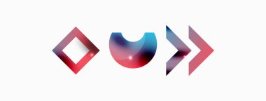 Dinamik bileşim, parlak geometrik şekiller soyut arkaplan. Duvar kağıdı, afiş, arkaplan veya iniş için moda tekno iş şablonu