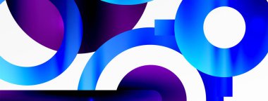 Minimum geometrik soyut arkaplan. Çember, çizgi ve yuvarlak şekiller tasarımı. Duvar kağıdı, afiş, arkaplan veya iniş için moda tekno iş şablonu