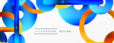 Minimum geometrik soyut arkaplan. Çember, çizgi ve yuvarlak şekiller tasarımı. Duvar kağıdı, afiş, arkaplan veya iniş için moda tekno iş şablonu