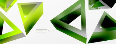 Üçgen soyut arkaplan. 3D vektör temel biçim teknolojisi veya iş konsepti bileşimi. Duvar kağıdı, afiş, arkaplan veya iniş için moda tekno iş şablonu