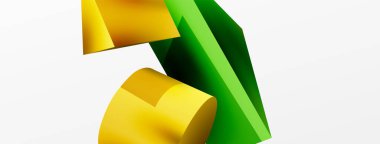 Vektör 3d soyut arkaplan. Şekiller 3 boyutlu üçgen ve silindir. Duvar kağıdı, afiş, arkaplan veya iniş için moda tekno iş şablonu