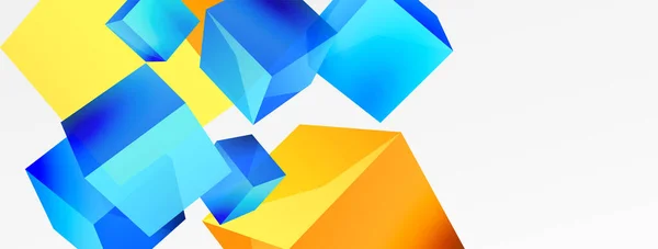 Vector Abstract Background Flying Cubes Composition Trendy Techno Business Template — Vettoriale Stock