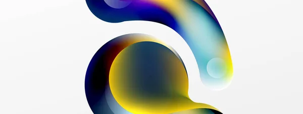 Fluid Abstract Background Shapes Circle Flowing Design Wallpaper Banner Background — Stok Vektör
