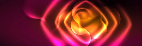 Світлі Неонові Вогні Створюють Абстрактні Форми Концепція Магічної Енергії Шаблон — стоковий вектор