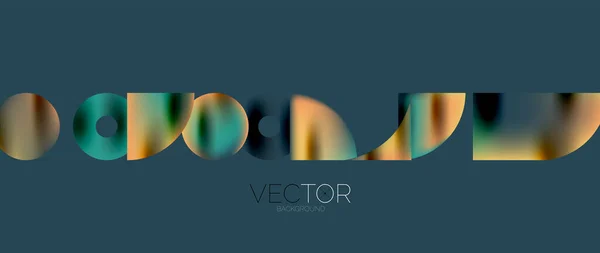 Geometric Abstract Panorama Wallpaper Background Shapes Circles Metallic Color Geometric — Image vectorielle