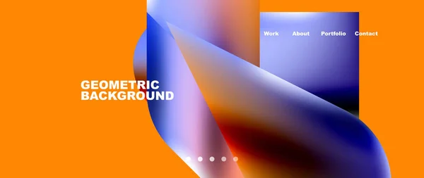 Landing Page Background Template Colorful Plastic Shapes Abstract Composition Vector — Vettoriale Stock