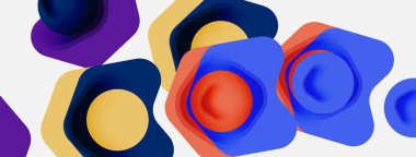 Beyaz arka planda renkli ok şekilleri. Minimum geometrik soyut arkaplan. Duvar kağıdı afişi veya iniş sayfası için vektör illüstrasyonu