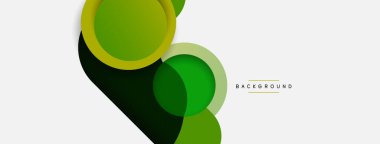 Çember ve yuvarlak şekiller soyut arkaplan. Duvar kağıdı afişi veya iniş sayfası için vektör illüstrasyonu