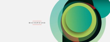 Yaratıcı geometrik duvar kağıdı. Asgari soyut arkaplan. Duvar kağıdı arkaplanı veya iniş sayfası için daire bileşimi vektör çizimi