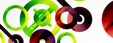 Çember bileşimi soyut arkaplan. Duvar kağıdı, afiş, arkaplan veya iniş için moda tekno iş şablonu