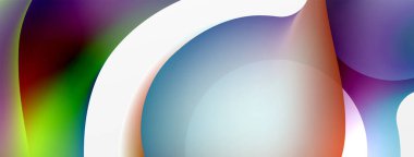 Fluid abstract background, round shapes and circle flowing design for wallpaper, banner, background or landing