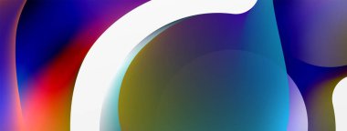 Fluid abstract background, round shapes and circle flowing design for wallpaper, banner, background or landing