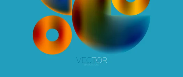 Geometric Abstract Panorama Wallpaper Background Shapes Circles Metallic Color Geometric — 图库矢量图片
