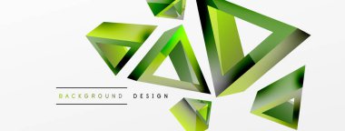 3d üçgen soyut arkaplan. Temel şekil teknolojisi ya da iş konsepti bileşimi. Duvar kağıdı, afiş, arkaplan veya iniş için moda tekno iş şablonu