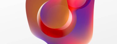 Fluid abstract background. Liquid color gradients composition. Round shapes and circle flowing design for wallpaper, banner, background or landing