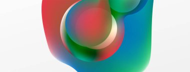 Fluid abstract background. Liquid color gradients composition. Round shapes and circle flowing design for wallpaper, banner, background or landing