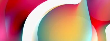 Fluid abstract background, round shapes and circle flowing design for wallpaper, banner, background or landing