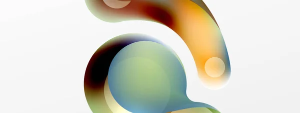 Fluid Abstract Background Shapes Circle Flowing Design Wallpaper Banner Background — Stok Vektör