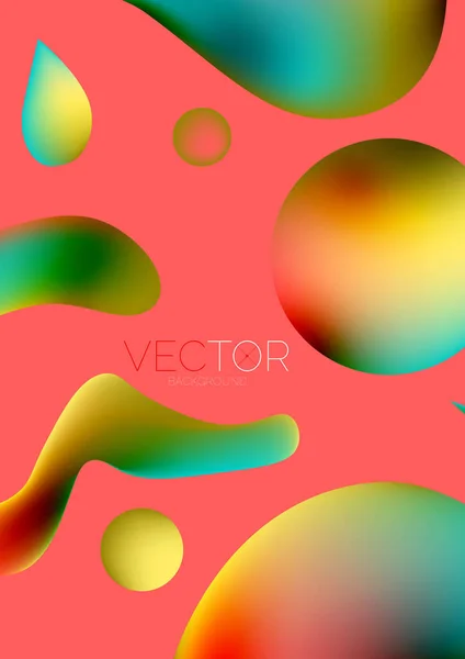 Fluid Water Drop Shape Composition Abstract Background Vector Illustration Banner — Vector de stock